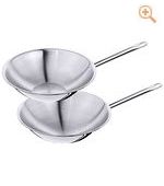Wok / Edelstahl Wok mehrschichtig flacher Boden