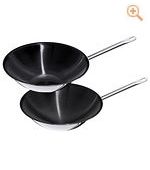 Wok / Edelstahl Wok mehrschichtig runder Boden, Antihaft