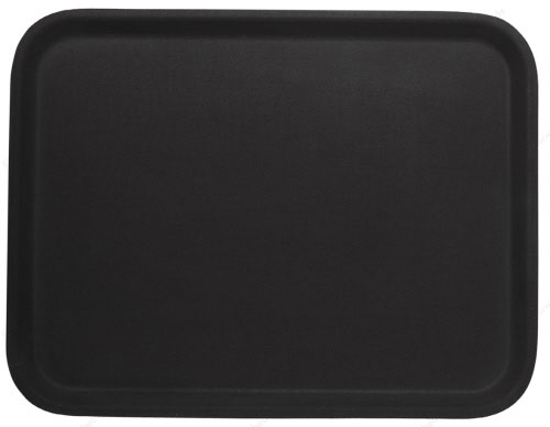 Bar Serviertablett 2 x Gastro Tablett rutschfest Servierplatte rund schwarz 