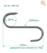 Edelstahl-Fleischerhaken in extra schwerer Qualität