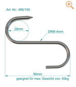 Edelstahl Fleischerhaken aus Edelstahl 18/0