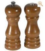 Set Salzstreuer  -  Pfeffermühle dunkelbraunes Holz, 16 cm