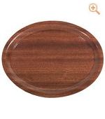 Holz-Tablett, oval, rutschfest 26 x 20 cm - 3503/260
