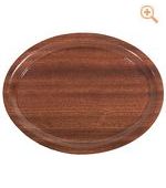 Holz-Tablett, oval, rutschfest 26 x 20 cm - 3503/260