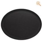 Tablett oval, rutschfest schwarz 26,5 x 20 cm - 5308/261