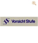 Wortschild VORSICHT STUFE